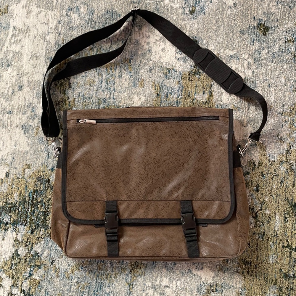 Brown & Black Messenger Laptop Work Bag